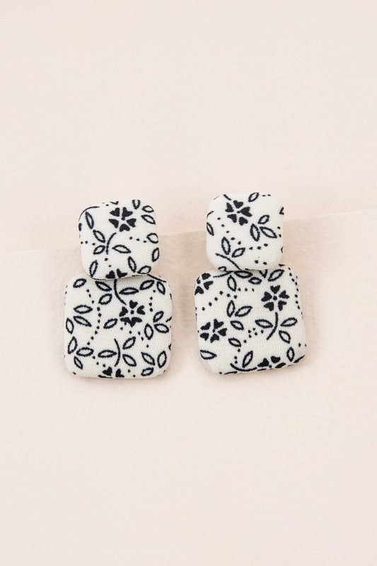 Fabric Finesse Textile Drop Earrings