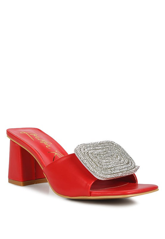 Naflah Rhinestone Embellished Slip On Sandals