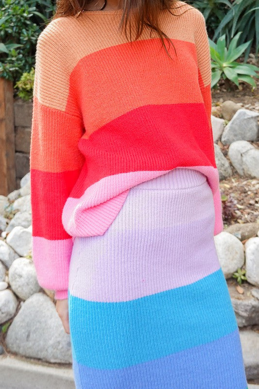 Rainbows & Candy Oversized Chunky Knit Pullover