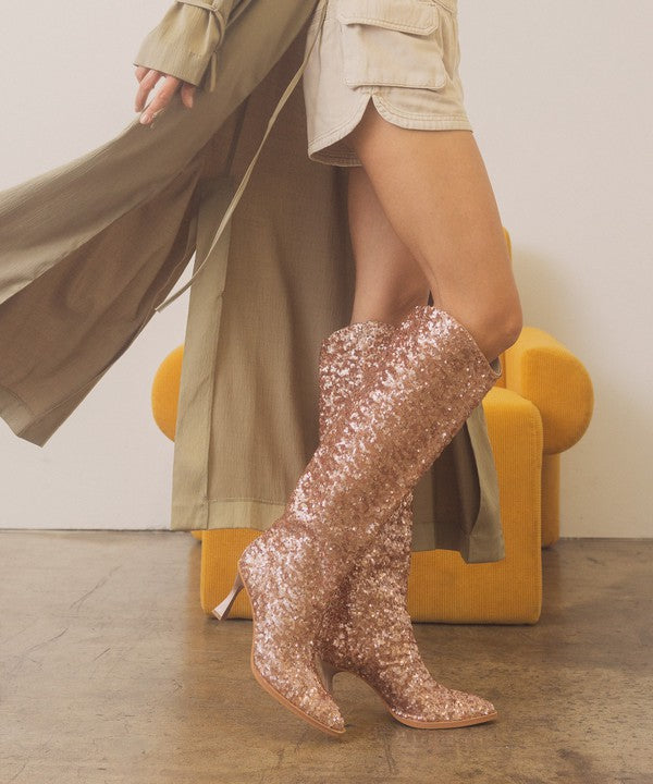 Dazzle Me - Sequin Knee High Glam Boots