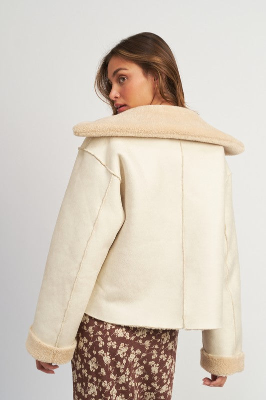 Furry Fling Reversible Crop Jacket