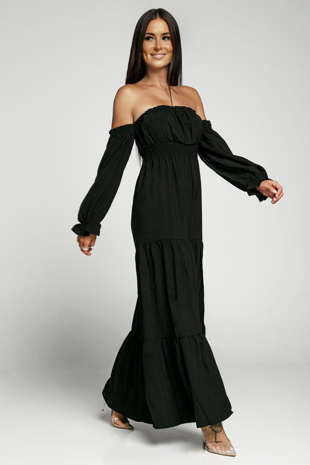 Shoulder and Tiered Maxi Adventure Dress