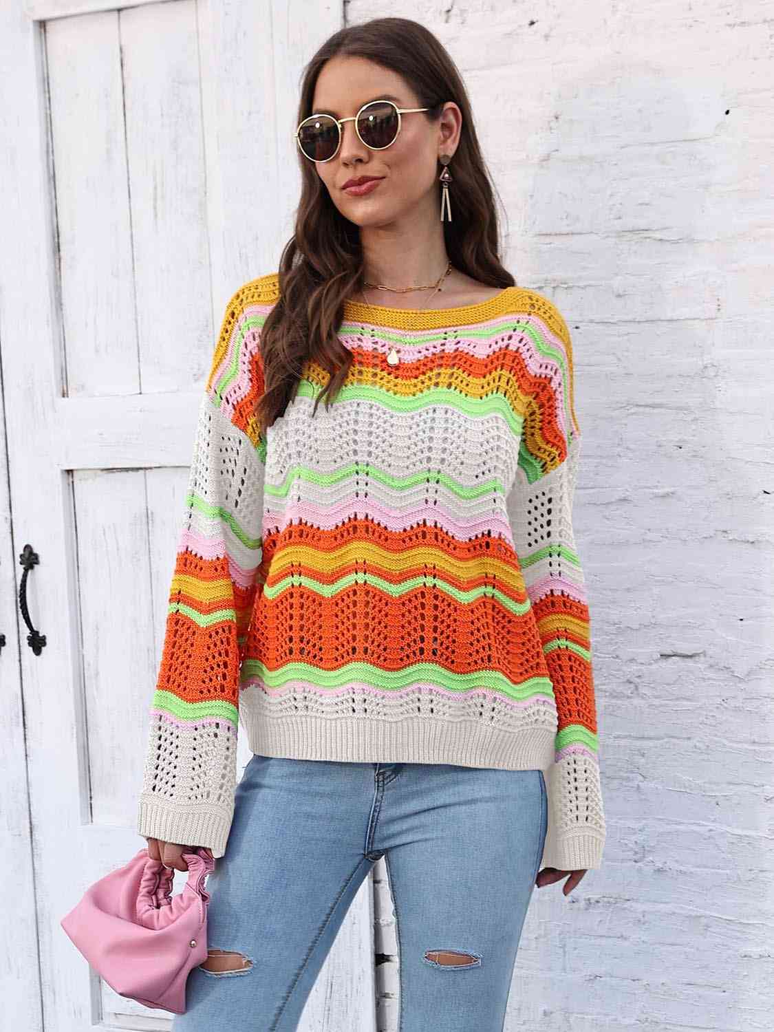 Romantic Knit Whispers Round Neck Top