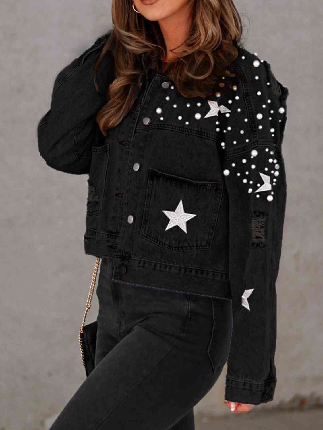Punky's Pearl-Infused Denim Delight Jacket