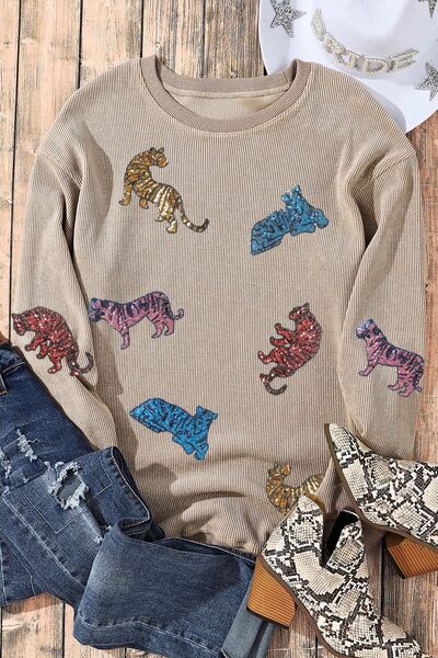 Wild Whimsy Sequin Safari Sweater