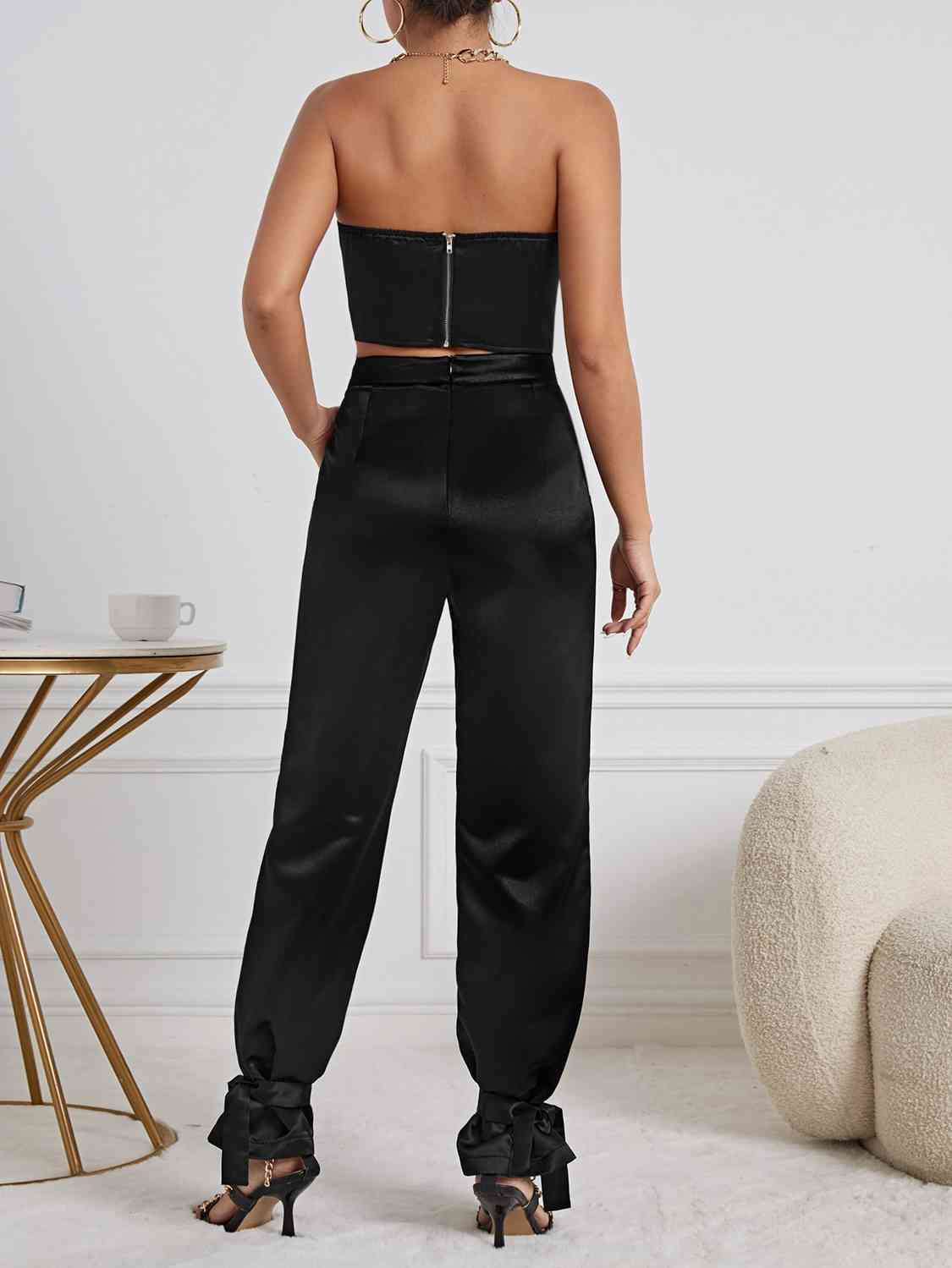 Knotty Elegance Tube Top and Pants Set
