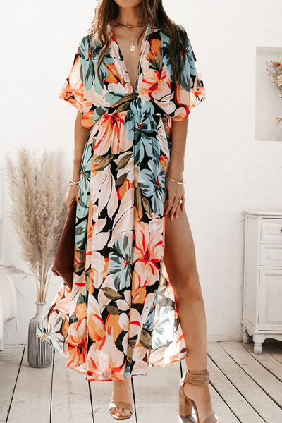 Daring Diva Plunge Print Dress